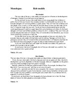Eseja 'Monologues on Role Models in Modern Society', 1.