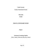 Referāts 'Travel itinerary Spain', 1.