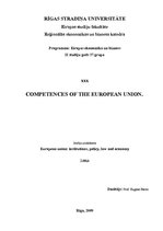 Konspekts 'Competences of the European Union', 1.