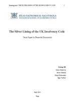Referāts 'The Silver Lining of the UK Insolvency Code', 1.