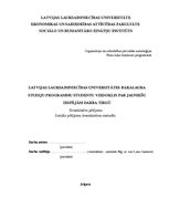 Referāts 'Latvijas Lauksaimniecības universitātes bakalaura studiju programmu studentu vie', 1.