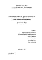 Referāts 'Film Translation with Special Reference to Stylistic and Cultural Aspects', 1.