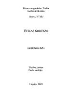 Konspekts 'Par ētikas kodeksu', 1.