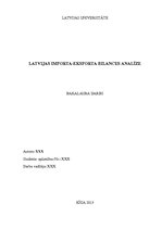 Diplomdarbs 'Latvijas importa-eksporta bilances analīze', 1.