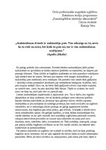 Eseja 'Audzināšana', 1.