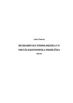 Referāts 'Bezdarbs kā psiholoģiska un sociālekonomiska problēma', 1.