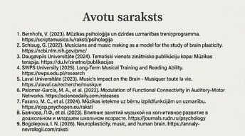 Prezentācija 'Kā muzikālā apmācība ietekmē kognitīvo attīstību', 15.