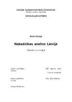 Referāts 'Nabadzības analīze Latvijā', 1.