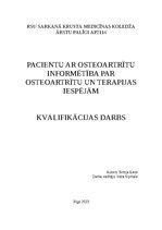 Diplomdarbs 'Pacientu ar osteoartrītu informētība par  osteoartrītu un terapijas iespējām', 1.