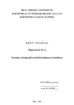 Konspekts 'Stāvokļa mainīgo diferenciālvienādojumu sastādīšana', 1.