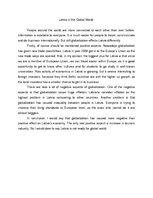 Eseja 'Latvia in the Global World', 1.