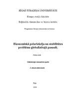 Konspekts 'Ekonomiskā polarizācija un stabilitātes problēma globalizētajā pasaulē', 1.