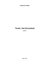 Eseja 'Svešā tēls Eiropas Savienības kontekstā', 1.