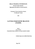 Referāts 'Latvijas maksājumu bilances analīze', 1.