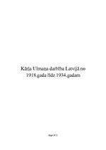 Referāts 'Kārļa Ulmaņa darbība Latvijā no 1918. līdz 1934.gadam', 1.
