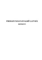 Referāts 'Pirmais pasaules karš Latvijā', 1.