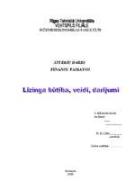 Referāts 'Līzinga būtība, veidi, darījumi', 1.