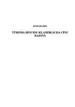 Referāts 'Tūrisma resursu klasifikācija Cēsu rajonā', 1.