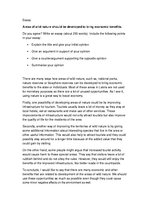 Eseja 'Areas of Wild Nature Should Be Developed to Bring Economic Benefits', 1.