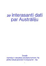 Referāts 'Divdesmit interesanti dati par Austrāliju', 1.