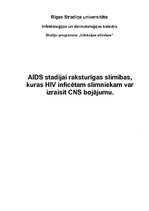 Konspekts 'AIDS stadijai raksturīgas slimības, kuras HIV inficētam slimniekam var izraisīt ', 1.