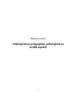 Eseja 'Atšķirīgs bērns psiholoģiskā un sociālā aspektā', 1.