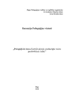 Konspekts 'Pedagoģiskā doma Latvijā pirmās neatkarīgās valsts pastāvēšanas laikā', 1.