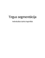 Konspekts 'Tirgus segmentācija', 1.