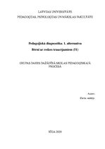 Referāts 'Pedagoģiskā diagnostika: 1. alternatīva Bērni ar redzes traucējumiem (51)', 1.