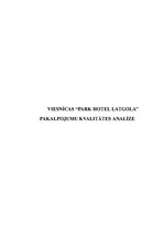 Referāts 'Viesnīcas "Park Hotel Latgola" pakalpojumu kvalitātes analīze', 1.