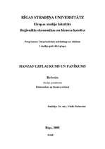 Referāts 'Hanzas uzplaukums un panīkums', 1.