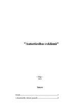 Referāts 'Autortiesības reklāmā', 1.