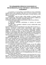 Eseja 'Vai pedagoģiskās attieksmes humanizācija un demokrātiskuma principu ievērošana i', 1.