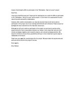 Eseja 'Declining the offer to participate in the "Motivation - Key to Success" project', 1.