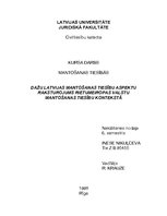Referāts 'Latvijas mantošanas tiesību aspektu raksturojums Rietumeiropas valsts mantošanas', 1.