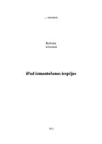 Referāts 'Planšetdatora iPad izmantošanas iespējas', 1.