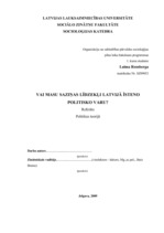 Referāts 'Vai masu saziņas līdzekļi Latvijā īsteno politisko varu', 1.