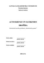 Referāts 'Auto riepas un satiksmes drošība', 1.