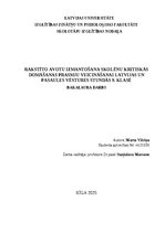 Diplomdarbs 'Rakstīto avotu izmantošana skolēnu kritiskās domāšanas prasmju veicināšanai latv', 1.