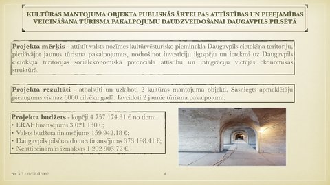 Prezentācija 'Daugavpils pilsētas īstenoto projektu analīze', 4.
