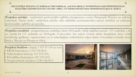 Prezentācija 'Daugavpils pilsētas īstenoto projektu analīze', 10.