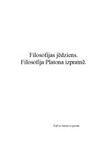 Konspekts 'Filosofijas jēdziens. Filosofija Platona izpratnē', 1.