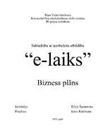 Referāts 'Biznesa plāns interneta klubam "E-laiks"', 1.