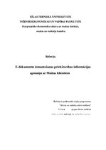 Referāts 'E-dokumentu izmantošanas priekšrocības informācijas apmaiņā ar muitas klientiem', 1.