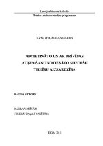 Diplomdarbs 'Apcietināto un ar brīvības atņemšanu notiesāto sieviešu tiesību aizsardzība', 1.