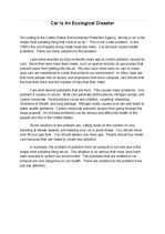 Eseja 'Car Is an Ecological Disaster', 1.