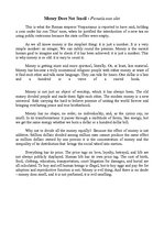 Eseja 'Money Does not Smell', 1.