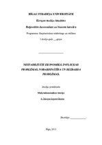 Konspekts 'Nestabilitāte ekonomikā. Inflācijas problēmas. Nodarbinātība un bezdarba problēm', 1.