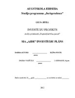 Biznesa plāns 'SIA "Ajde" investīciju plāns', 1.