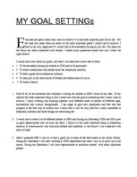Eseja 'My Goal Settings', 1.